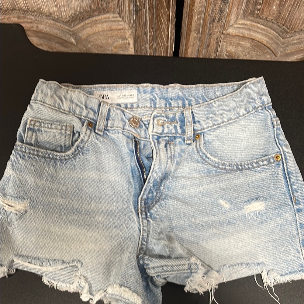 Zara Light Blue Denim Shorts